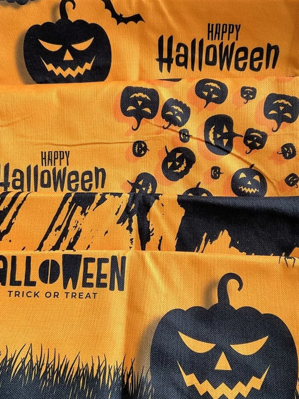 Halloween Throw Pillow Covers 18x18 Spooky Bat Pumpkin Spider Décor 4 Pack NWT